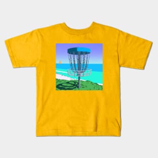Disc Golf on an Oceanside Beach Kids T-Shirt